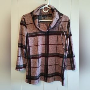 Sweater with cowl neck.